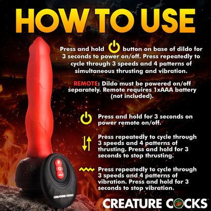 Creature Cock - Ramming Hound Thrusting & Vibrating Dildo