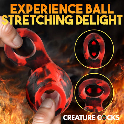 Creature Cock - Hell Hound Enhancer w/ Ball Strap - Rouge/Large