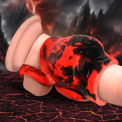 Creature Cock - Hell Hound Enhancer w/ Ball Strap - Rouge/Medium