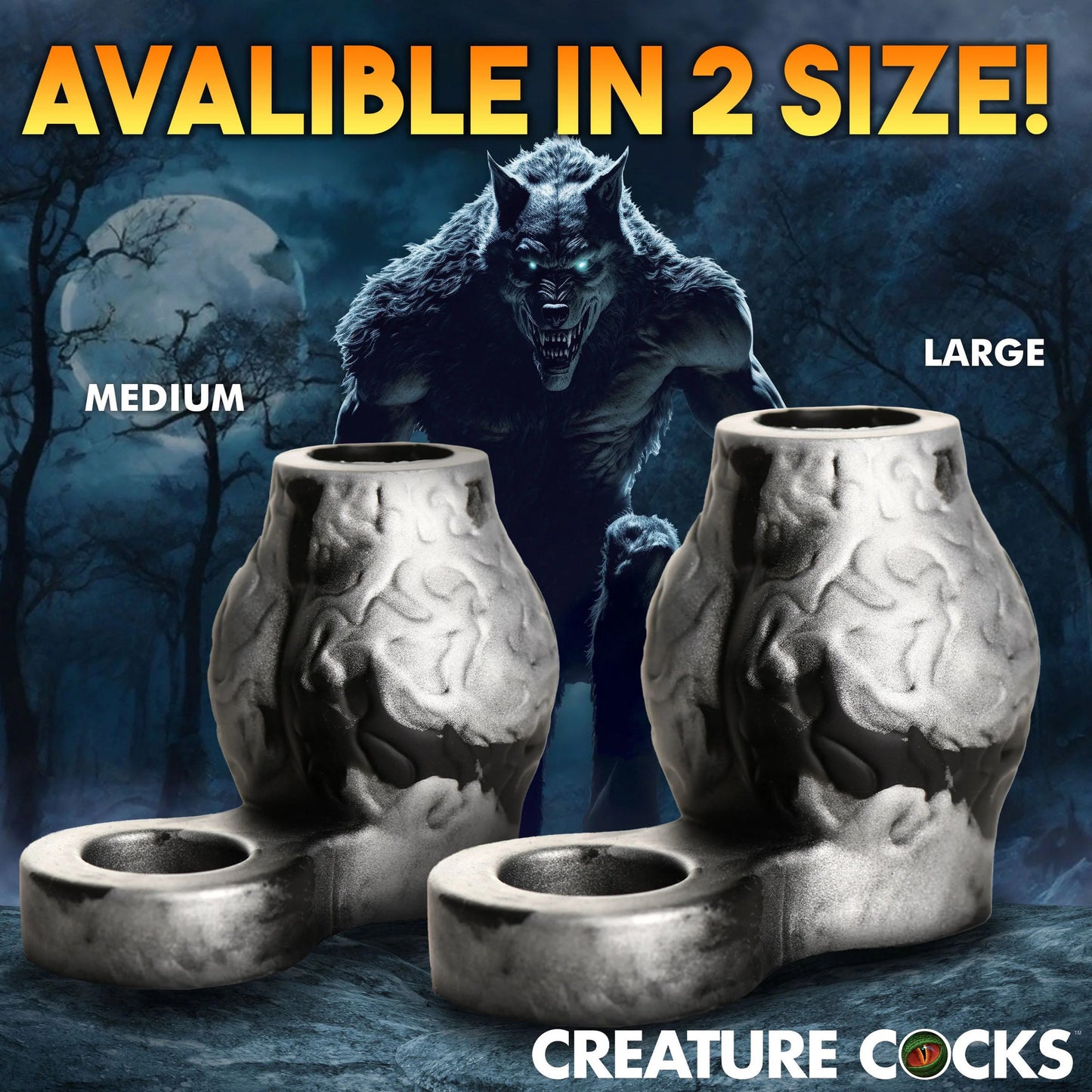 Creature Cock - Night Prowler Enhancer w/ Ball Strap - Noir/Large