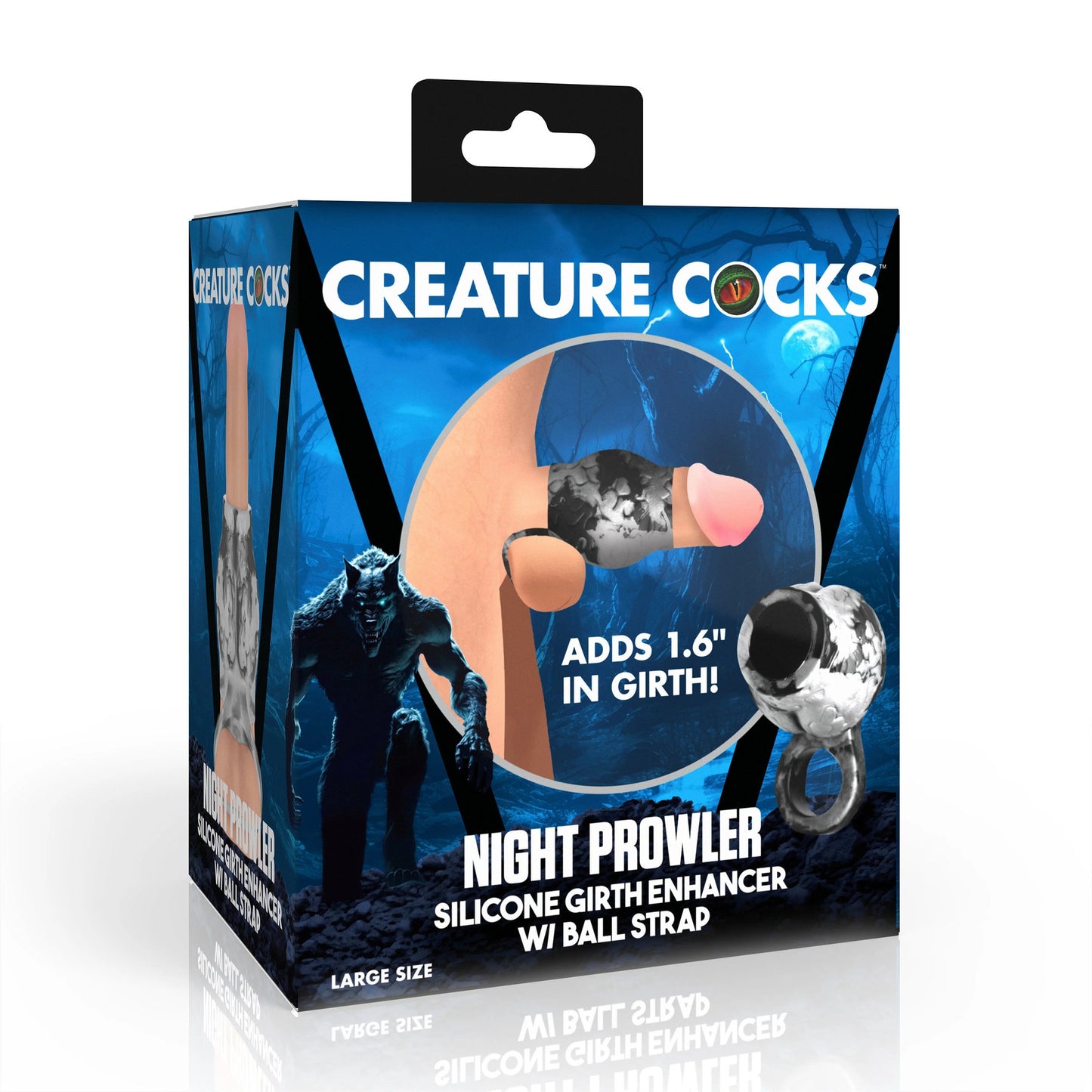 Creature Cock - Night Prowler Enhancer w/ Ball Strap - Noir/Large