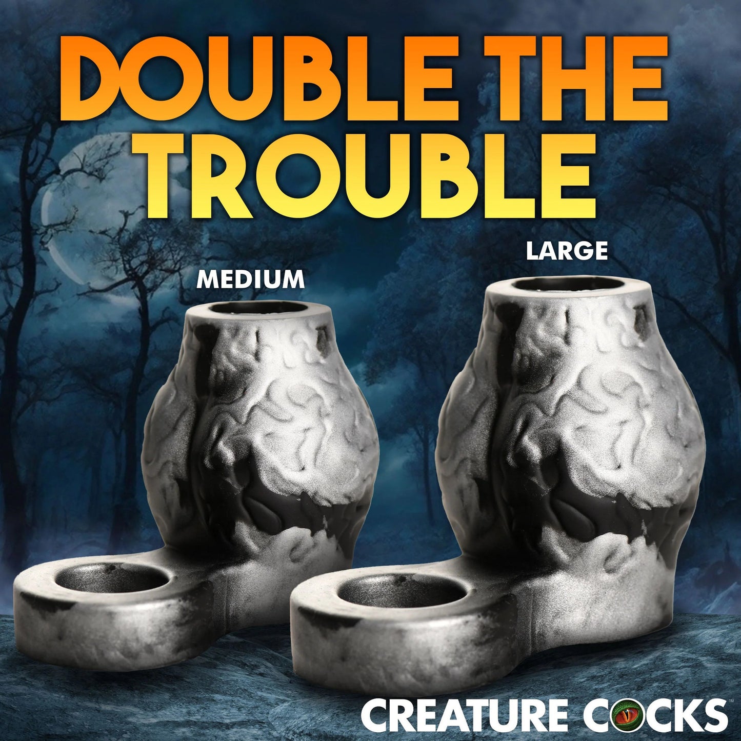 Creature Cock - Night Prowler Enhancer w/ Ball Strap - Noir/Medium