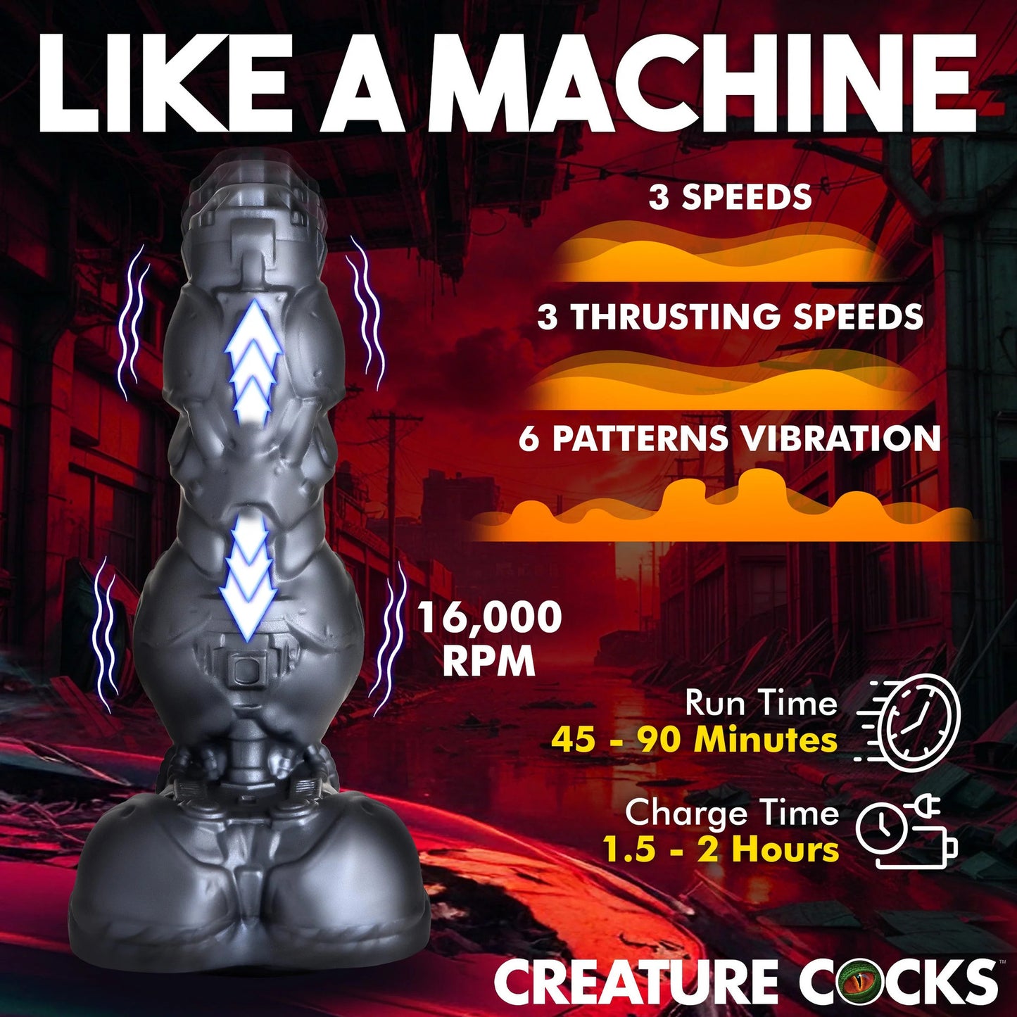 Creature Cock - Cyborg Cock Thrusting & Vibrating Dildo