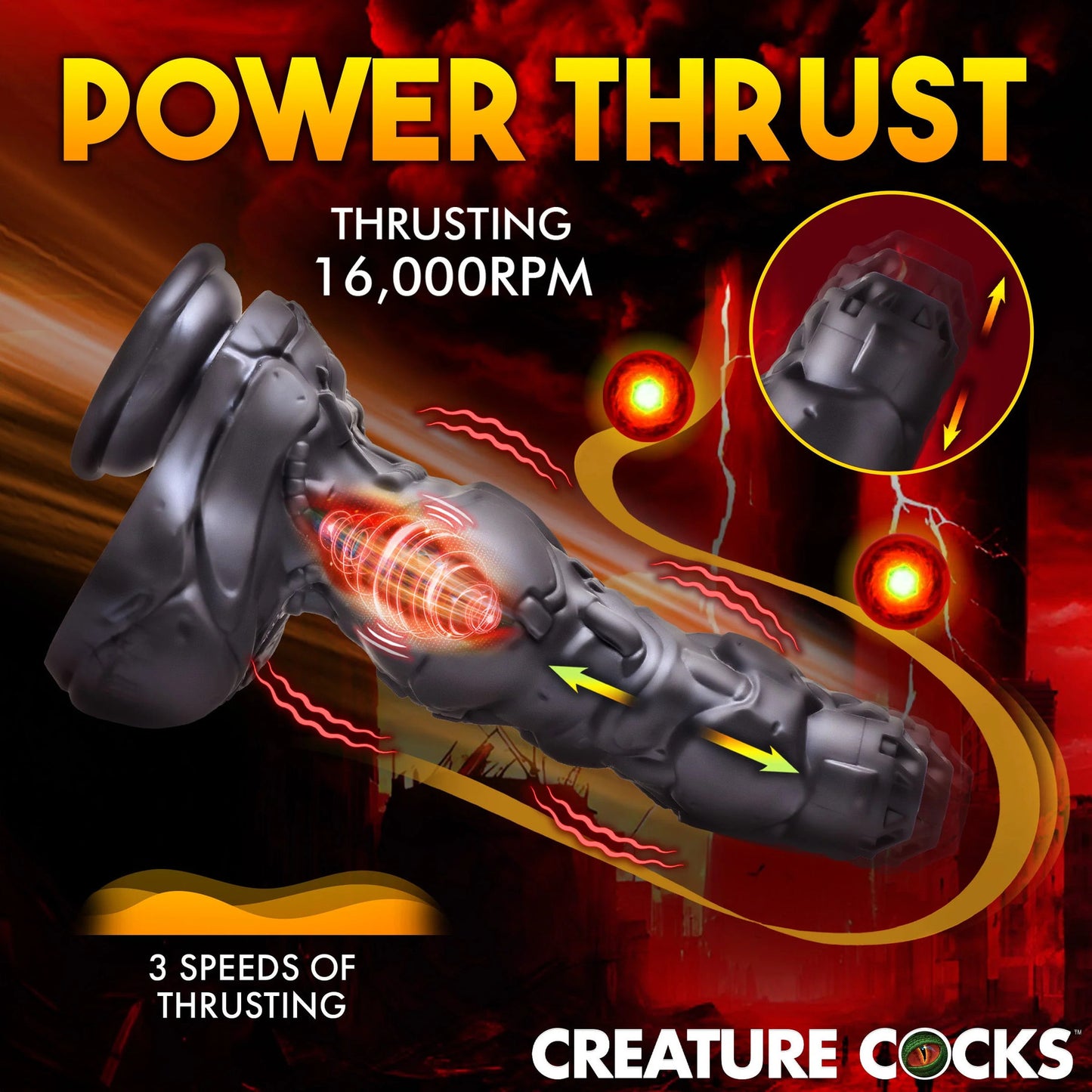 Creature Cock - Cyborg Cock Thrusting & Vibrating Dildo