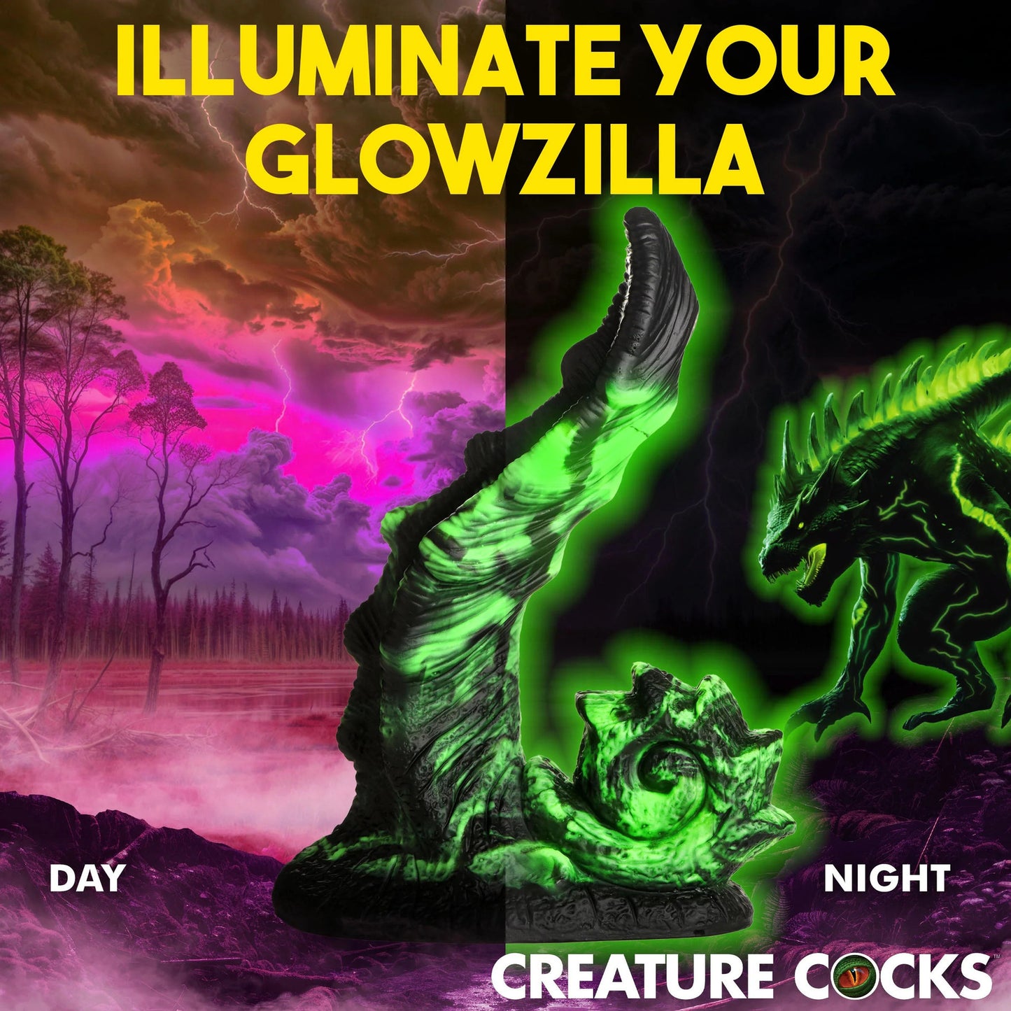 Creature Cock - Glowzilla Glow-In-The-Dark Dildo