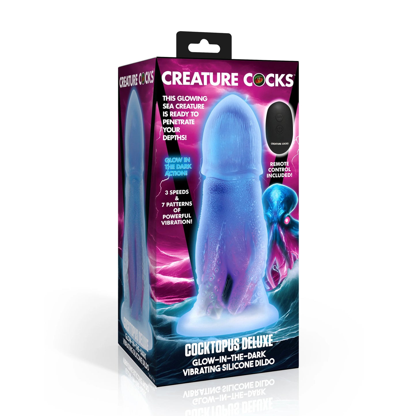 Creature Cock - Cocktopus Deluxe Vibrating Dildo Glow-in-the-Dark