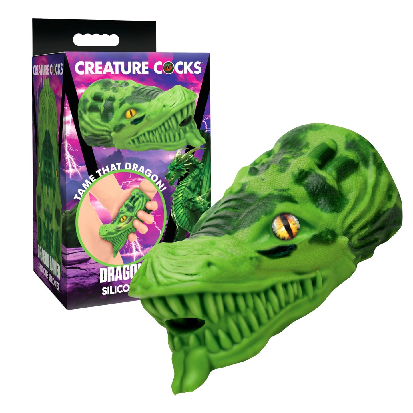 Creature Cock - Dragon Tamer Silicone Stroker - Vert