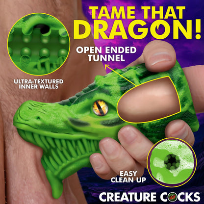 Creature Cock - Dragon Tamer Silicone Stroker - Vert