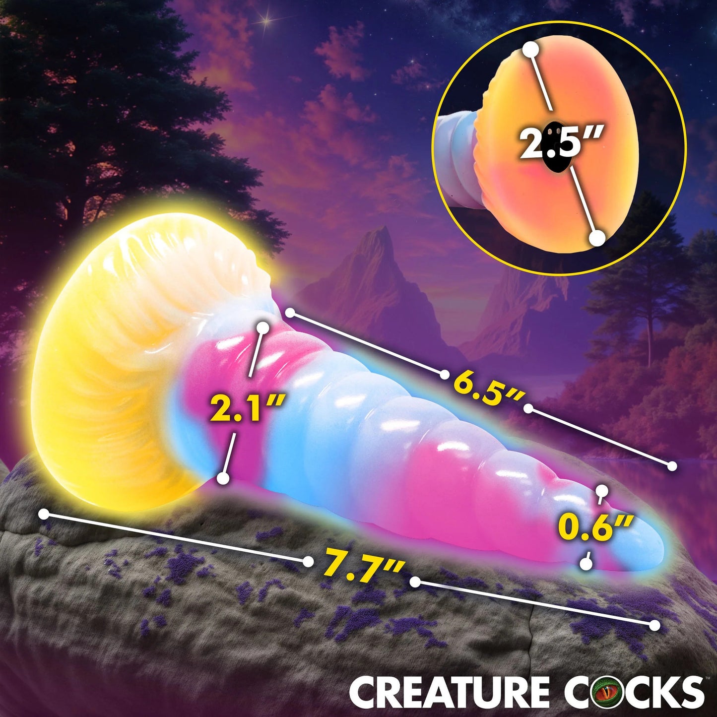 Creature Cock - Unicorn Glow-In-The-Dark Vibrating Dildo