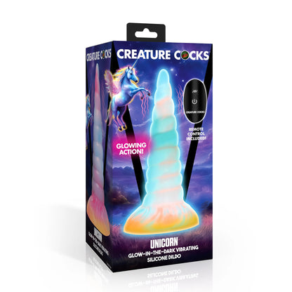 Creature Cock - Unicorn Glow-In-The-Dark Vibrating Dildo