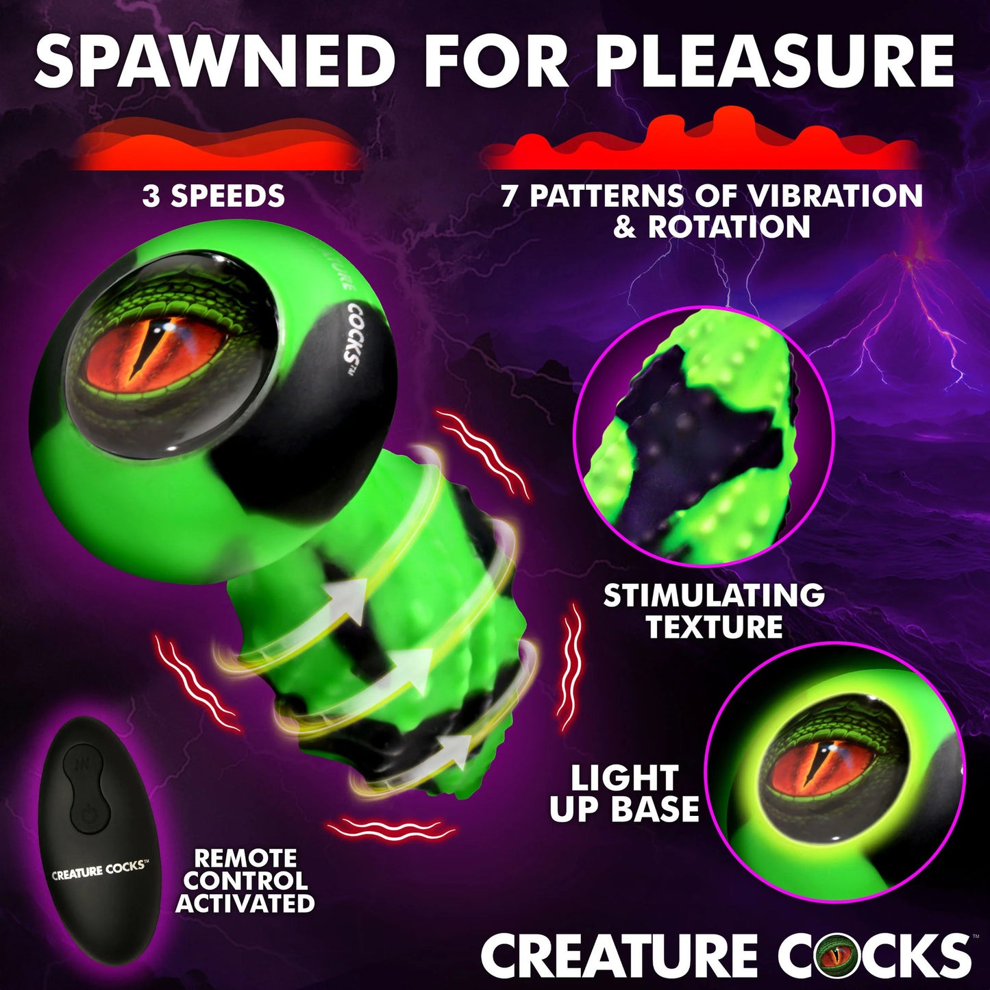 Creature Cock - Eye Of The Spawn Butt Plug Vib./Squirming