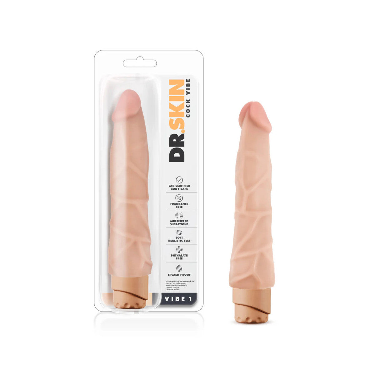 Dr. Skin - Vibe1 Vibrateur Réaliste 9po - Beige