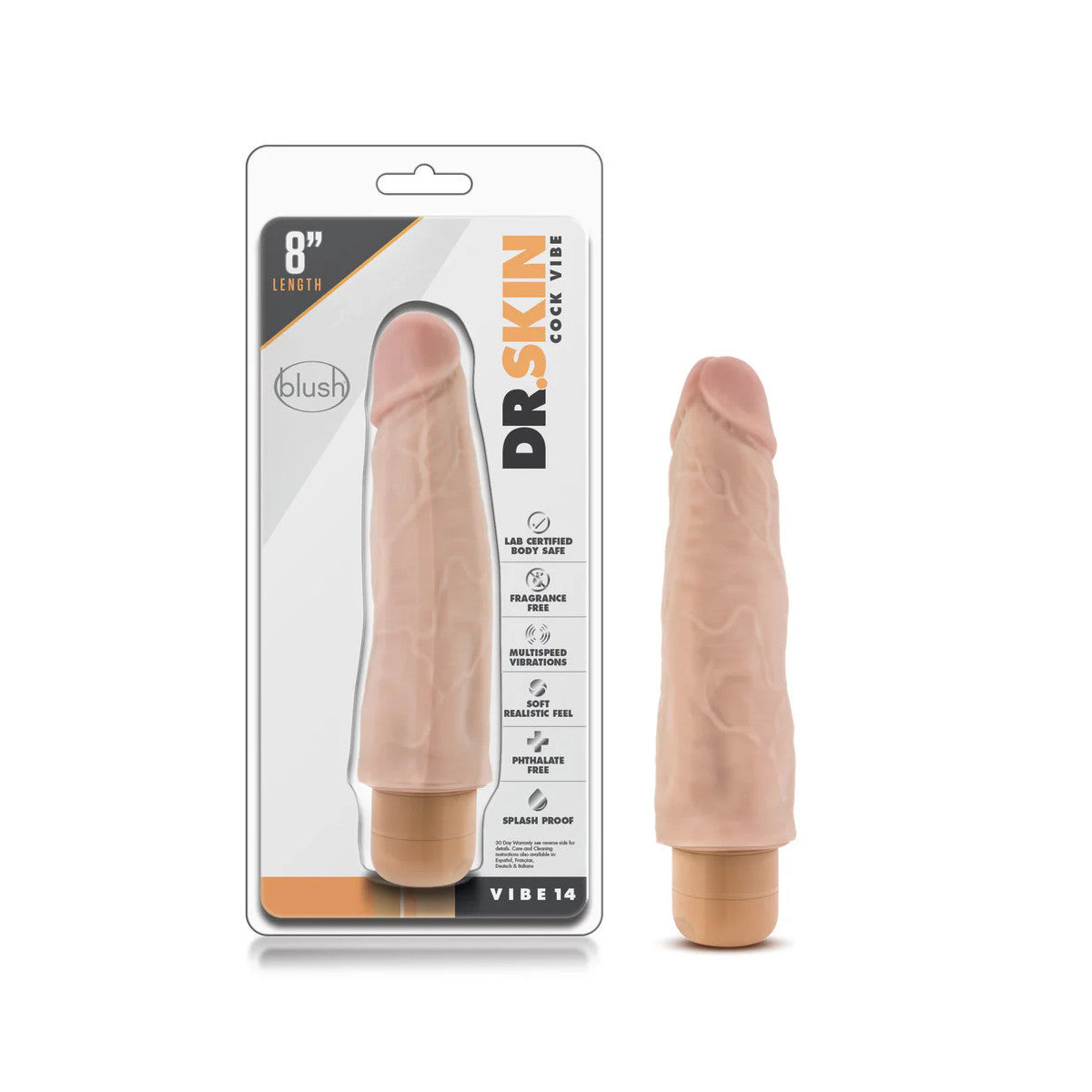 Dr. Skin - Vibe14 Vibrateur Réaliste 8po - Beige