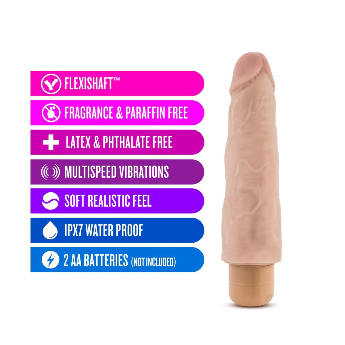 Dr. Skin - Vibe14 Vibrateur Réaliste 8po - Beige