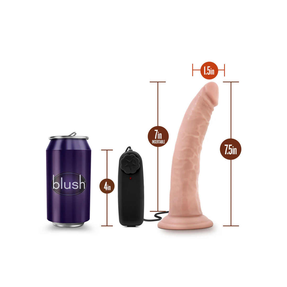 Dr. Skin - Dr. Dave Dildo Vibrant 7po - Beige