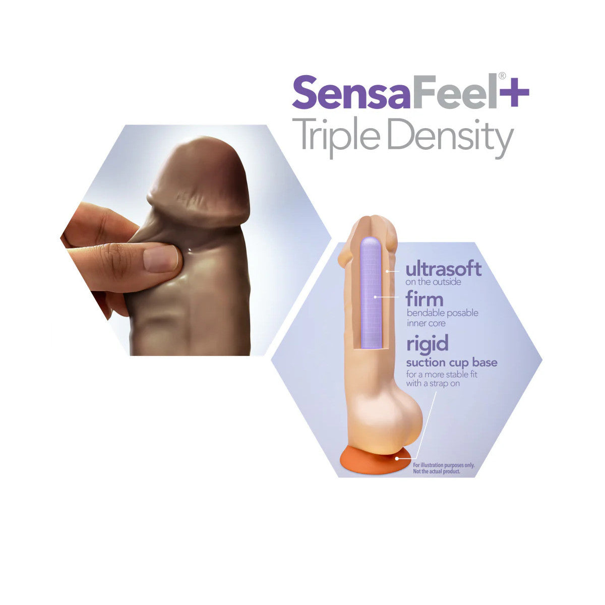 Dr. Skin - Dildo Réaliste 7po avec Tige - Brun