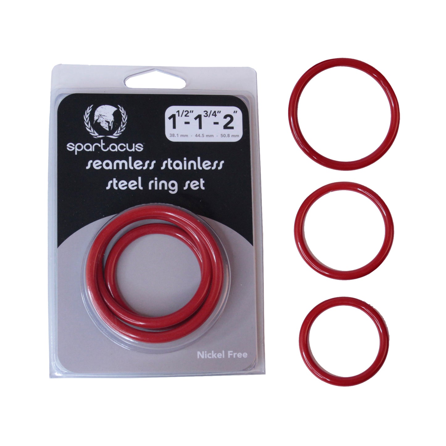 Spartacus - Seamless Stainless C-Ring Set - Rouge