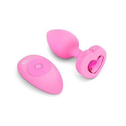 B-Vibe - Vibrating Heart Jewel Plug S/M - Rose