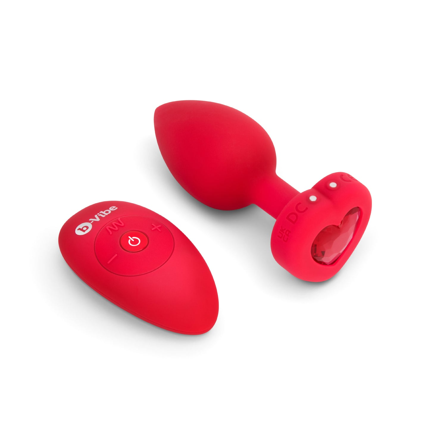 B-Vibe - Vibrating Heart Jewel Plug M/L - Rouge