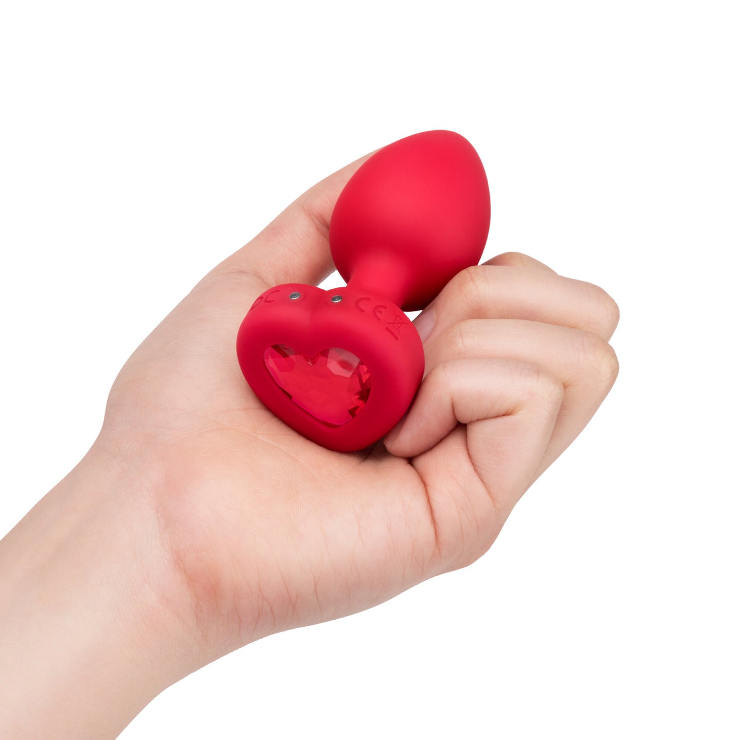 B-Vibe - Vibrating Heart Jewel Plug M/L - Rouge