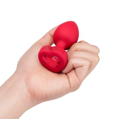 B-Vibe - Vibrating Heart Jewel Plug M/L - Rouge