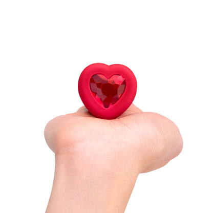 B-Vibe - Vibrating Heart Jewel Plug M/L - Rouge