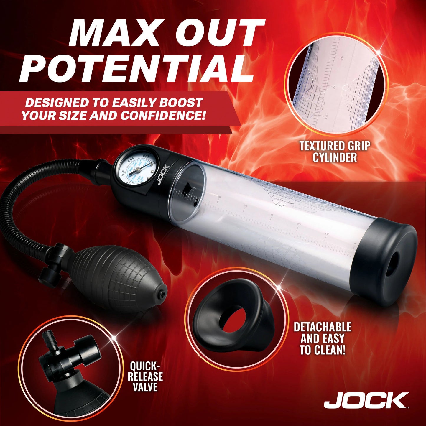 Jock - Gauge Penis Pump with Bulb