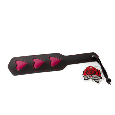 Miss Morgane - Leather Heart Paddle - Noir et Rose