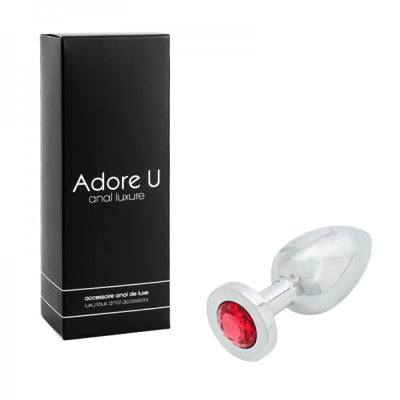 Anal Luxure - Plug Anal Acier Inox. - Rouge - Grand