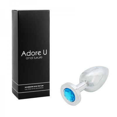 Anal Luxure - Plug Anal Acier Inox. - Bleu - Grand