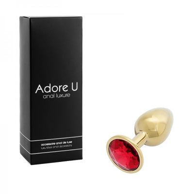 Anal Luxure - Plug Anal Doré - Rouge - Petit