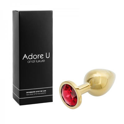 Anal Luxure - Plug Anal Doré - Rouge - Medium