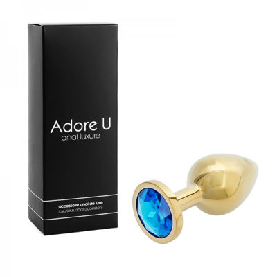 Anal Luxure - Plug Anal Doré - Bleu - Medium