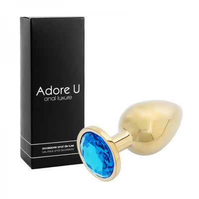 Anal Luxure - Plug Anal Doré - Bleu - Grand