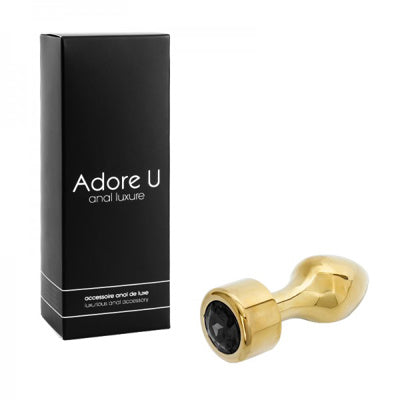 Anal Luxure - Plug Anal Doré - Noir - Grand *Vente Finale*