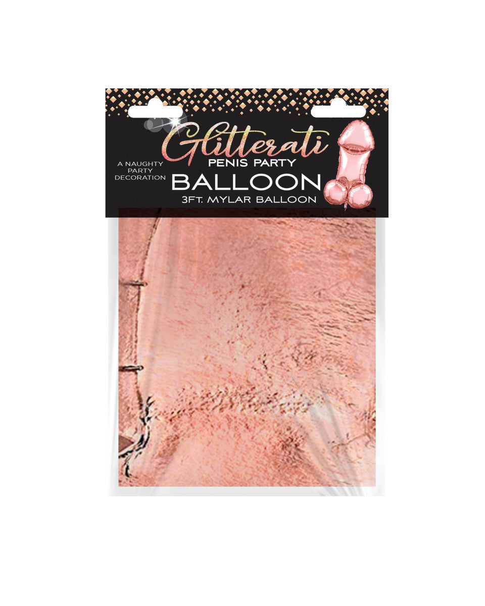 LG - Ballon Mylar Pénis De 3pieds - Or Rose