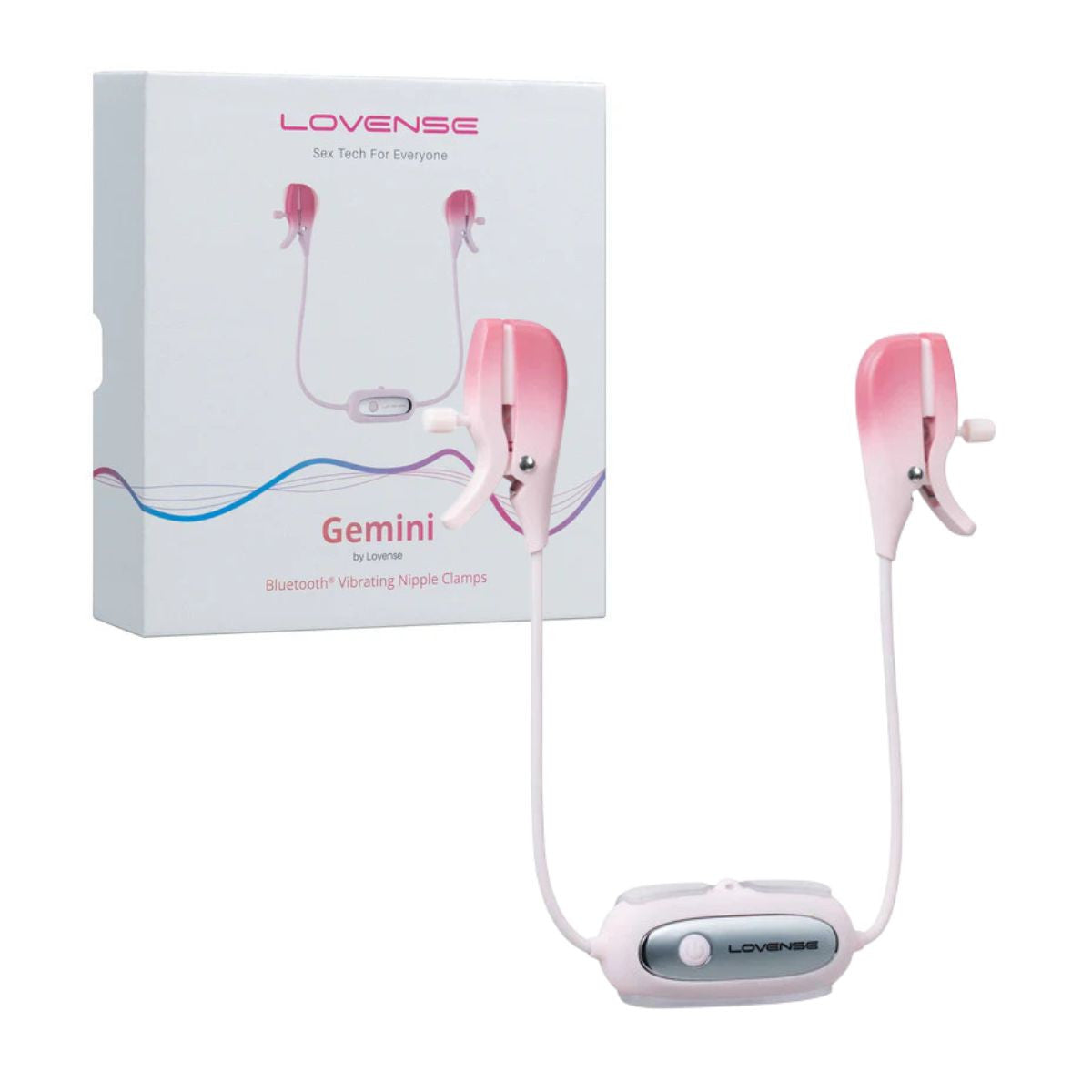 Lovense - Gemini Vibrating Nipple Clamps - Rose