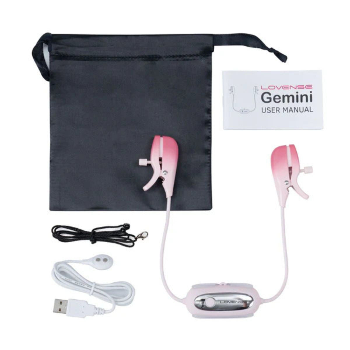 Lovense - Gemini Vibrating Nipple Clamps - Rose