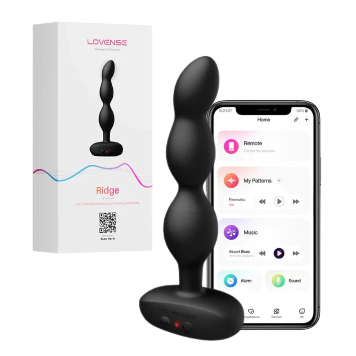 Lovense - Ridge Rotating & Vib. Anal Beads - Noir