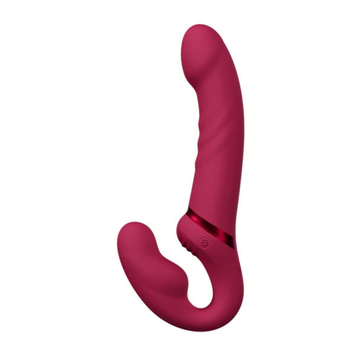 Lovense - Lapis Vibrating Strapless Strap-On Dildo - Rouge