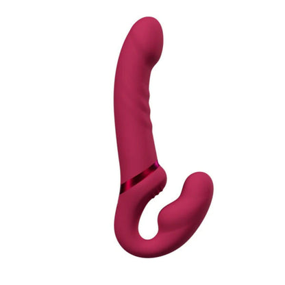 Lovense - Lapis Vibrating Strapless Strap-On Dildo - Rouge