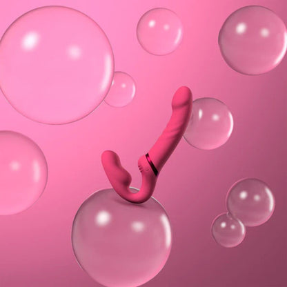 Lovense - Lapis Vibrating Strapless Strap-On Dildo - Rouge