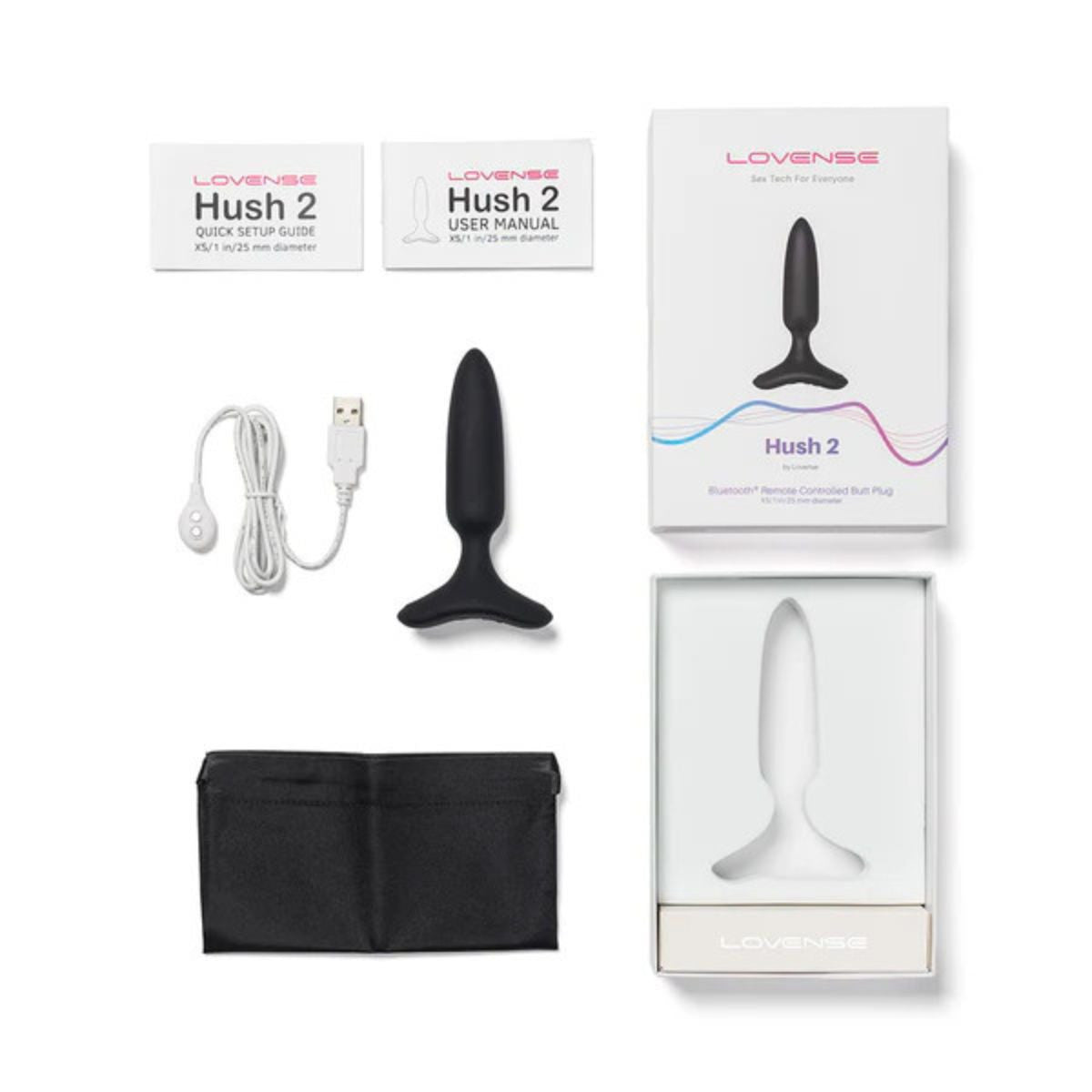 Lovense - Hush 2 Remote Butt Plug - Noir - XS