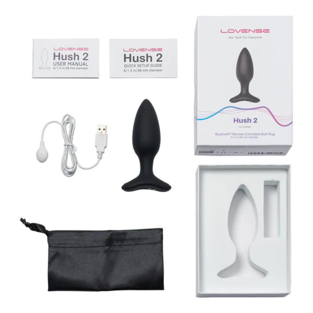 Lovense - Hush 2 Remote Butt Plug - Noir - Small