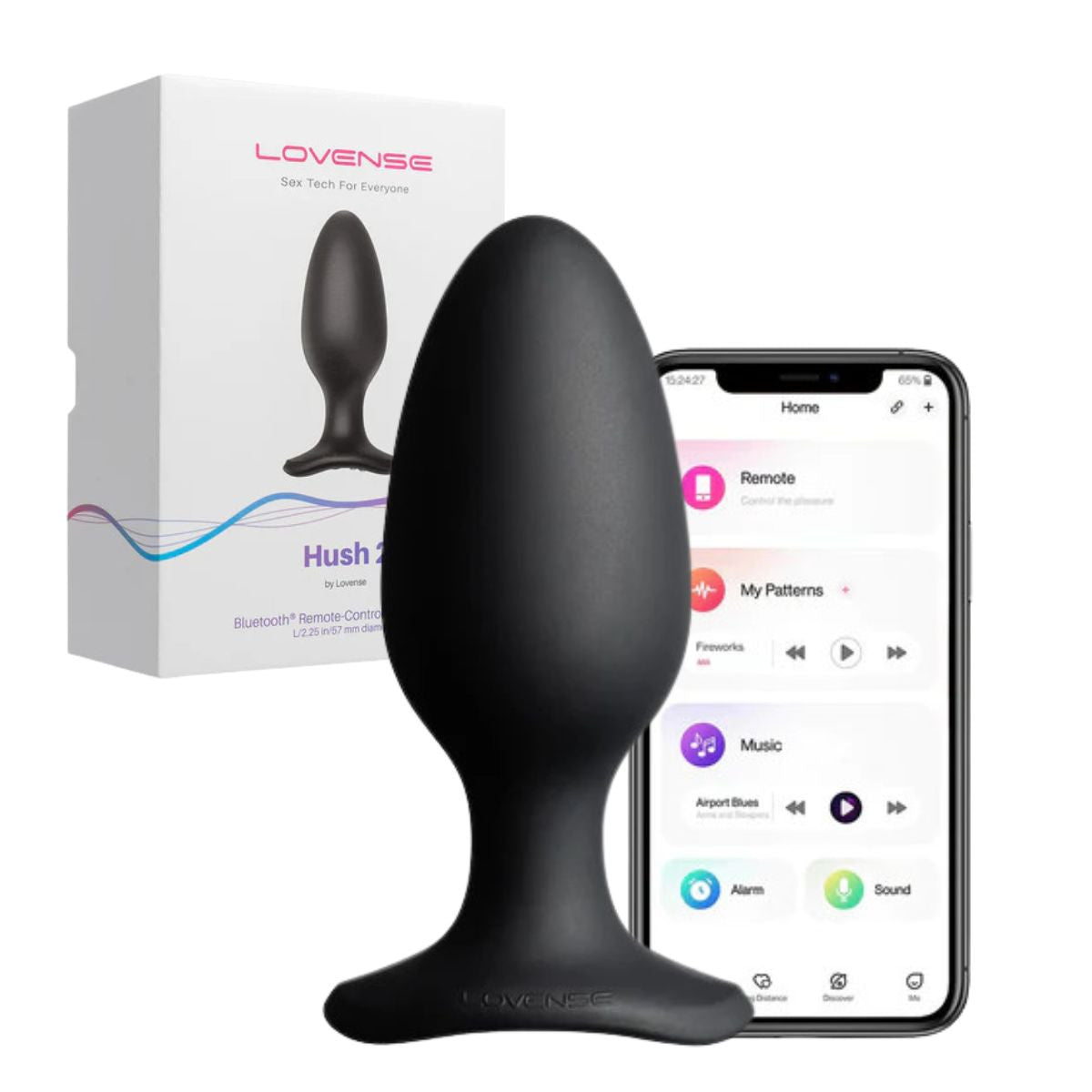 Lovense - Hush 2 Remote Butt Plug - Noir - Large