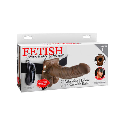 Fetish Fantasy Series - Strap On 7 pouces vibrant - Brun