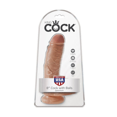 King Cock - Dildo 8 pouces Avec Testicules - Bronzé