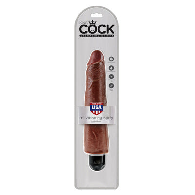 King Cock - 9 pouces Vibrating Stiffy - Brun