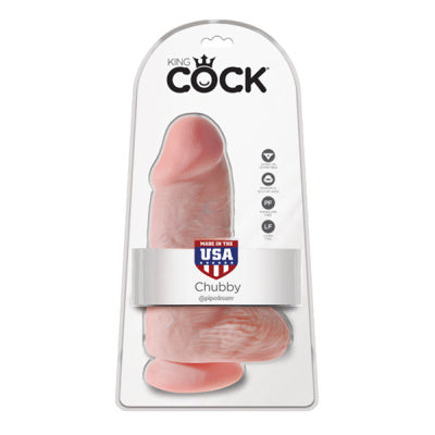 King cock - Dildo 9 Pouces Chubby Avec Testicules - Peau