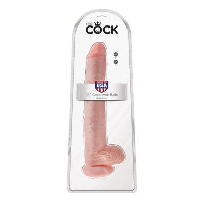 King cock - Dildo 14 Pouces Avec Testicules - Peau